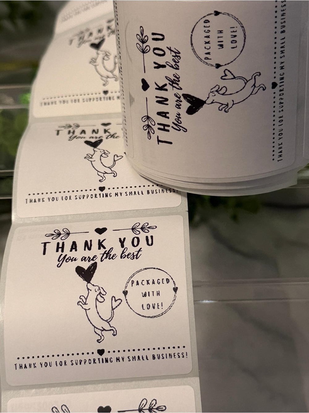 Dachshund Thank You Stickers 2x2 | 200 Small Business Labels Packaged with Love